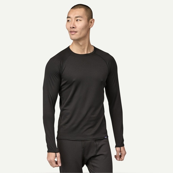 Patagonia Men’s Capilene Midweight Baselayer Black Long Sleeve Outdoor Shirt - Picture 1 of 9